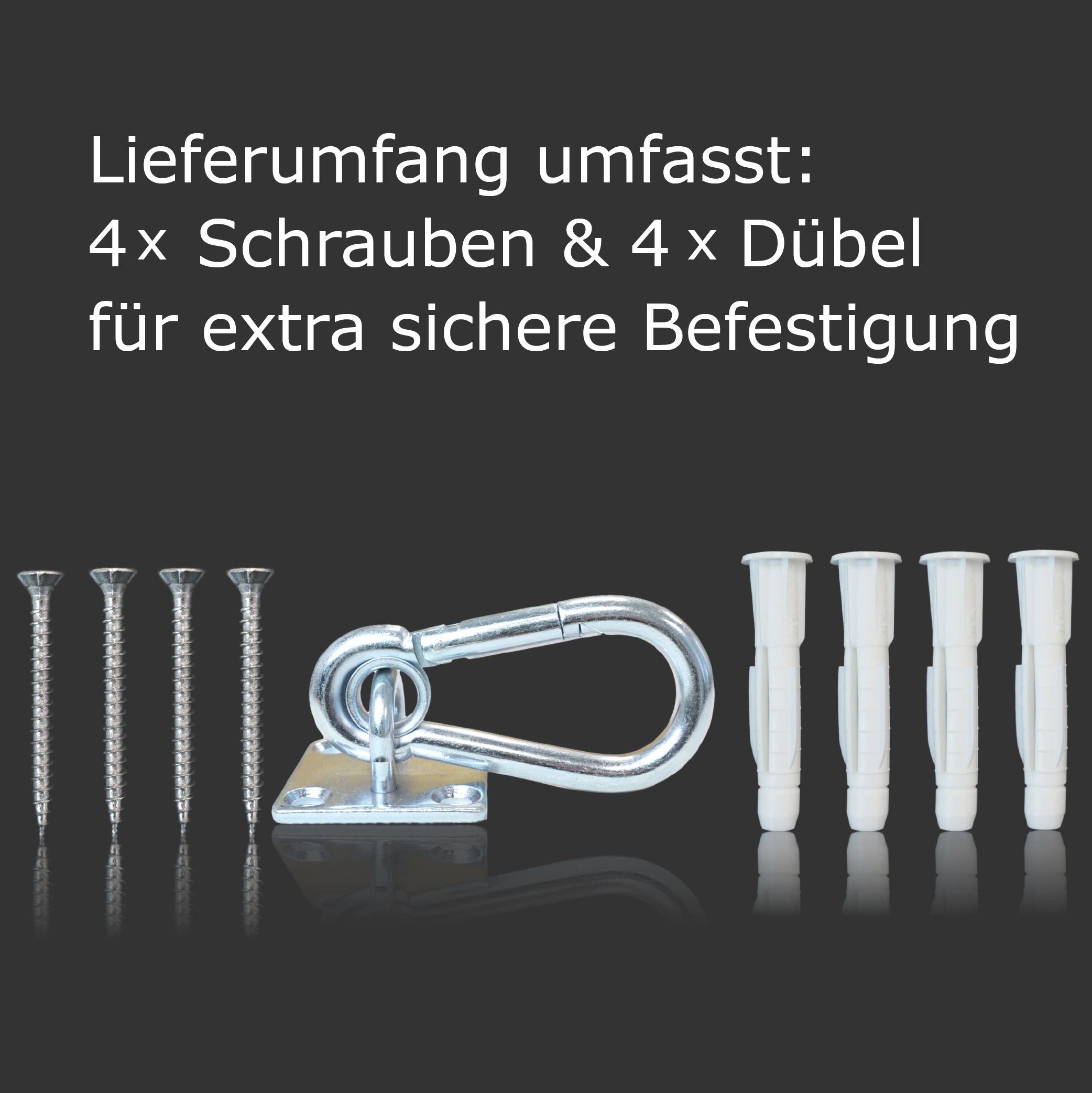 Anbindering mit Karabiner für Pferde, zum Schrauben
